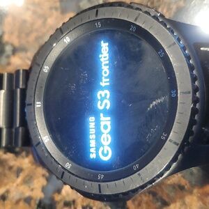 Samsung Gear 3 Frontier 46mm Smart Watch, New Battery & Charger & X-tra Bands